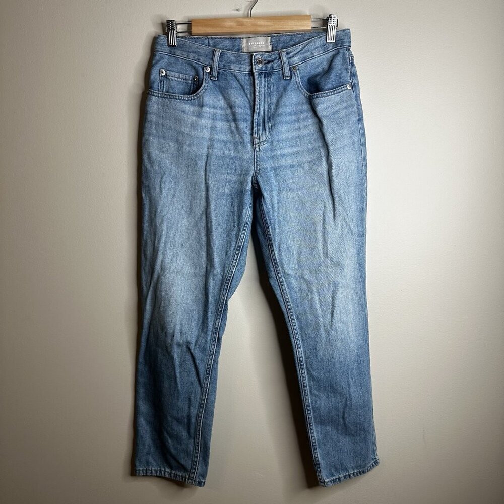 Everlane Womens Super Soft Straight Leg Jeans Size 28 Cotton Med Wash Mid Rise‎